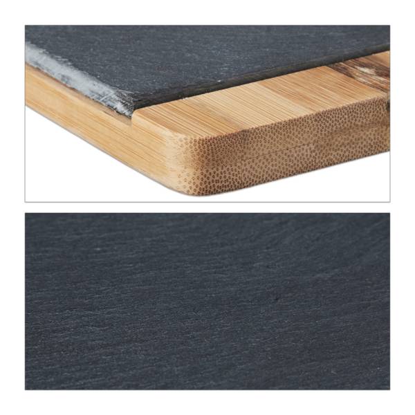 Planche de service en bambou ardoise Marron - Gris - Bambou - Pierre - 45 x 2 x 23 cm
