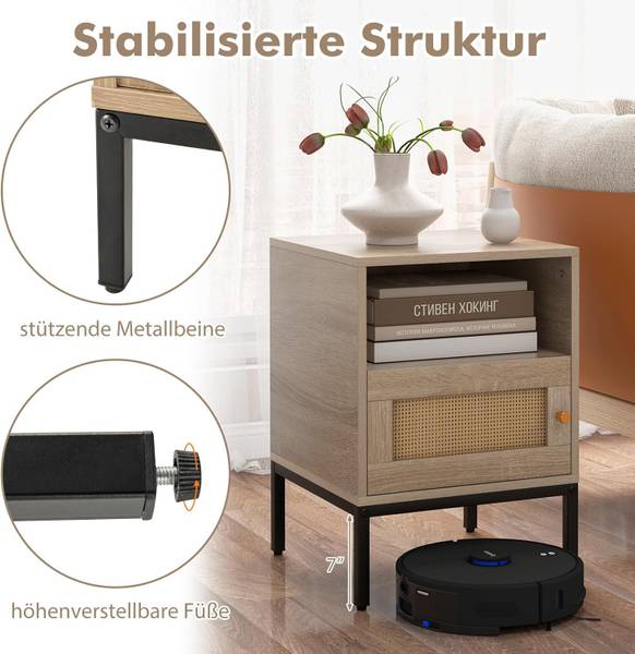 Nachttisch TG32842AM-3DE Braun - Holzwerkstoff - 40 x 57 x 40 cm