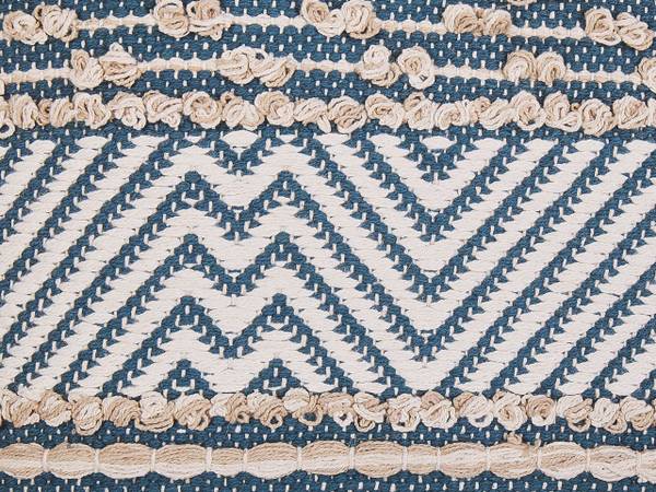 Dekokissen DEWBERRY 2-tlg Beige - Blau - Naturfaser - 45 x 10 x 45 cm