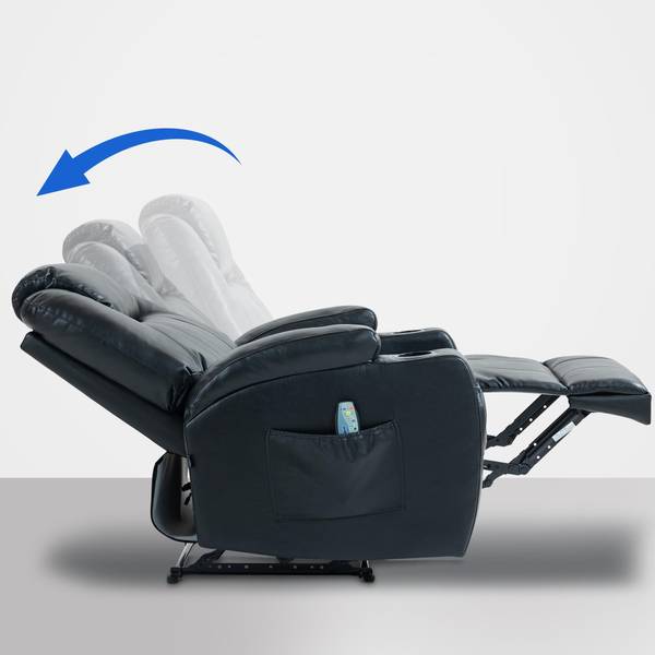 Fauteuil Galena zwart - kunstleer - 83 x 105 x 94 cm