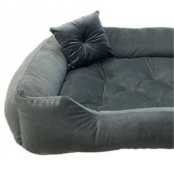 Hundebett VELURS Grau - 70 x 60 cm