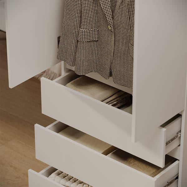Kleiderschrank Claus 54736 Weiß - Holzwerkstoff - 74 x 192 x 40 cm