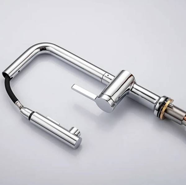 Küchenarmatur Erymanthe Edelstahloptik Silber - Messing - 5 x 24 x 21 cm