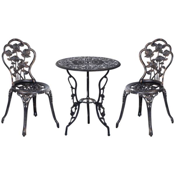 Gartenstühle 3er-Set 84B-029 Braun - Aluminium - 60 x 67 x 60 cm