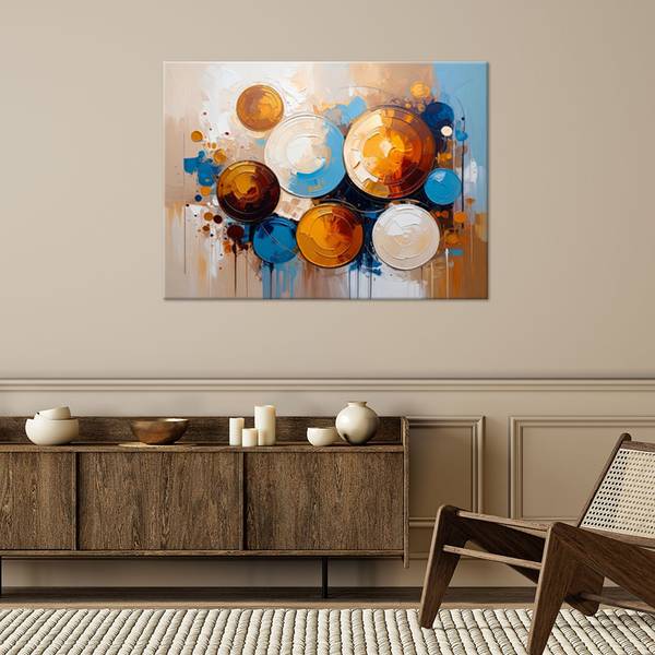 Canvas schilderij Cirkel 90 x 60 cm
