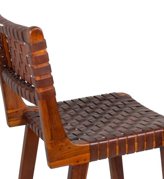 Barstuhl Manhattan Braun - Echtleder - 50 x 90 x 43 cm
