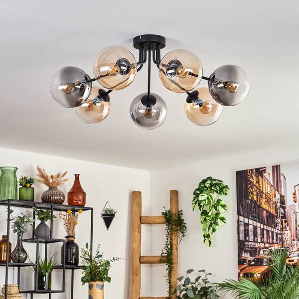 Deckenleuchte Fossobiubo Braun - Grau - Aluminium - Klarglas - 70 x 31 x 70 cm