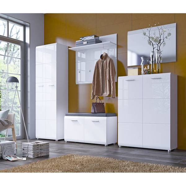 Garderobenschrank MALABO-129-9 Weiß - Holzwerkstoff - 59 x 197 x 37 cm
