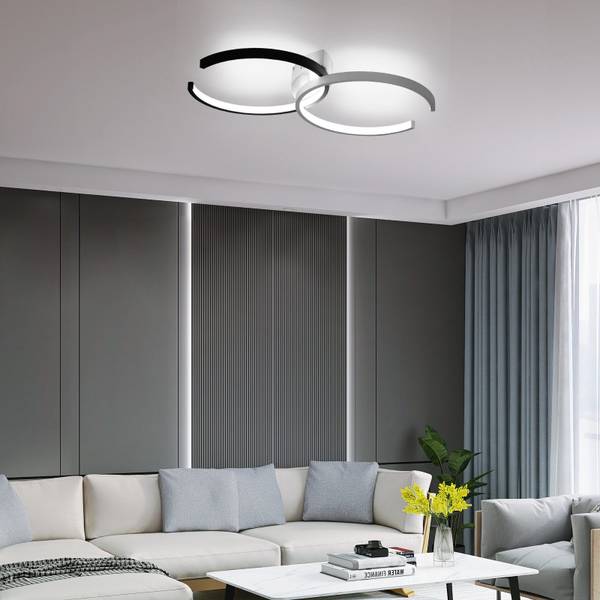 Plafonnier LED Dagmar Noir - Métal - 32 x 9 x 54 cm