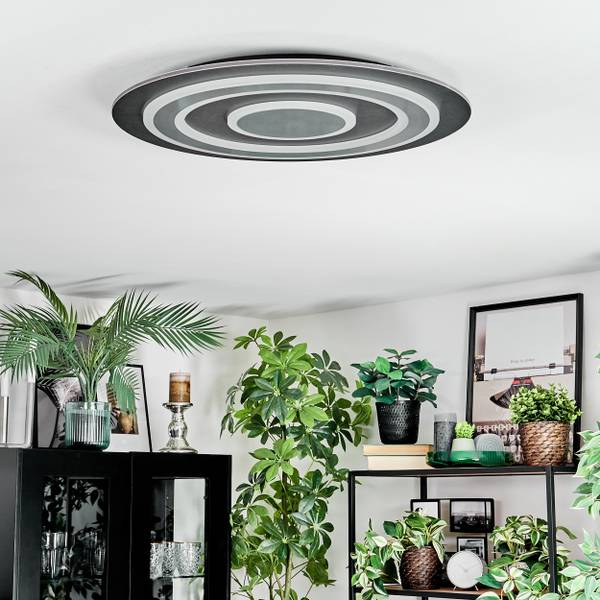 Deckenleuchte Binasco Grau - Weiß - Holzwerkstoff - Metall - 62 x 7 x 62 cm