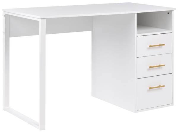 Schreibtisch ZERLAY Weiß - Holzwerkstoff - 120 x 77 x 60 cm