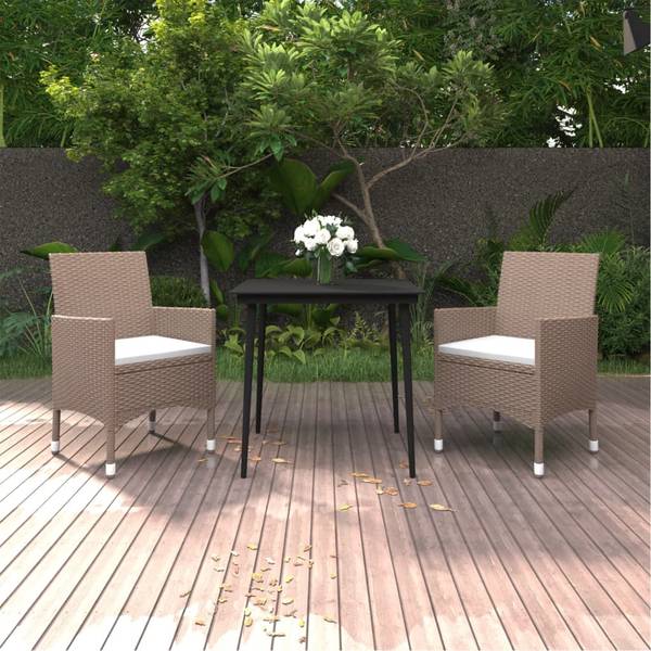 Garten-Essgruppe 3013435-1 3-teilig Braun - Polyester - Stahl - 80 x 74 x 80 cm