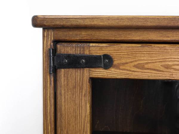 Vitrine Rustyk 3 Braun - Kiefer - Stahl - 90 x 190 x 40 cm