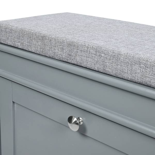 Schuhschrank Estha 11 Grau - Holzwerkstoff - 24 x 52 x 104 cm