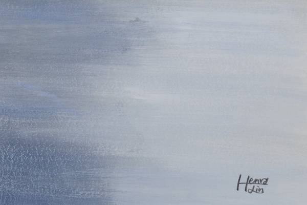 Acrylbild Handgemalt Nonfigurativ Ziz Blau - Baumwollstoff - 80 x 80 x 4 cm