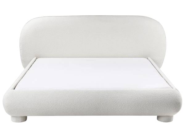 Bett BAYEL 2-tlg Weiß - Naturfaser - 213 x 100 x 231 cm