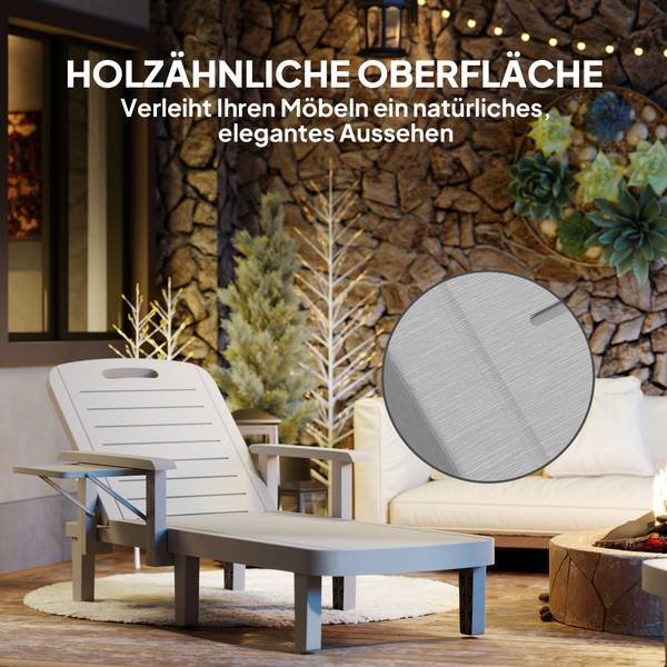 Sonnenliege 84G-789V00LG Grau - Kunststoff - 79 x 88 x 158 cm