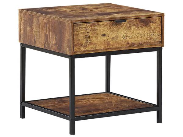 Nachttisch BERKLEY Schwarz - Braun - Holzwerkstoff - 45 x 45 x 39 cm