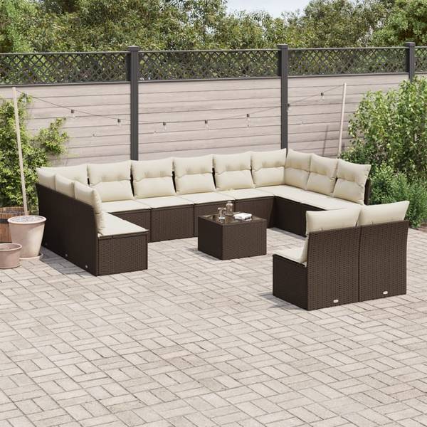 Garten-Lounge-Set 3034276-2 13-teilig Braun - Creme