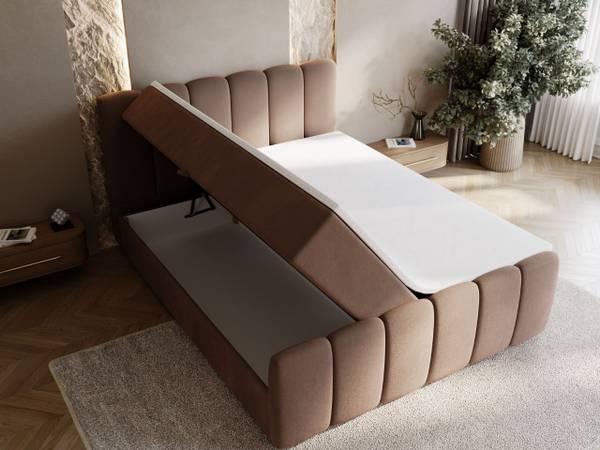Boxspringbett CLOUD Braun - Samt - Liegefläche Breite: 200 cm