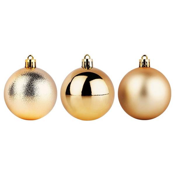 Weihnachtskugeln 9er Set 839486 Gold - Kunststoff - 6 x 6 x 6 cm