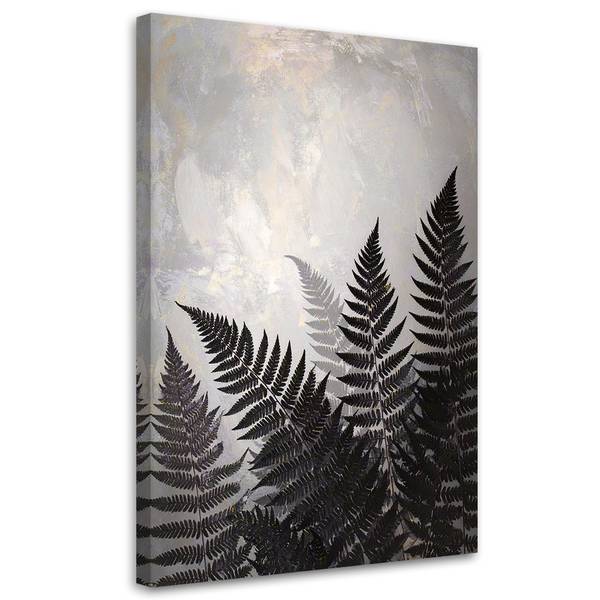 Canvas shilderij Planten zwart - polyester - 70 x 100 x 3 cm