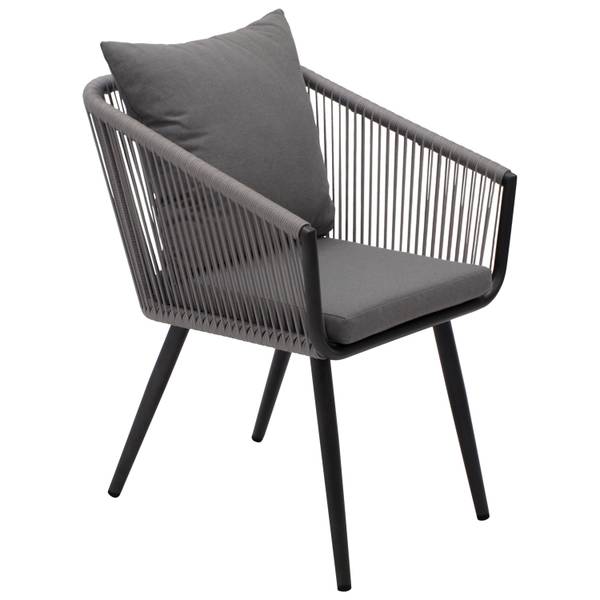 Gartenstuhl RIVA (2er Set) Grau - Aluminium - 58 x 79 x 68 cm