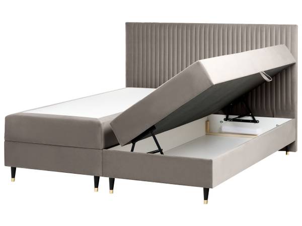 Doppelbett DAME Beige - Taupe - Liegefläche Breite: 180 cm