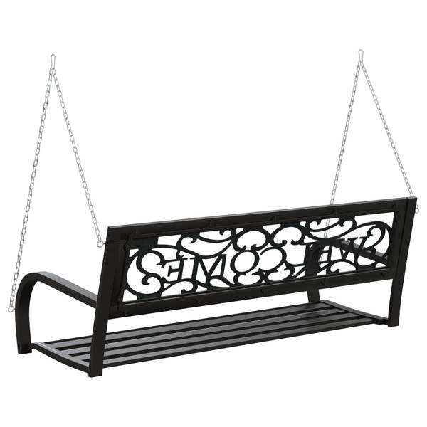 Hollywoodschaukel 317143 Schwarz - Stahl - 125 x 42 x 54 cm