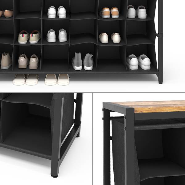 Schuhschrank Fyrk 51611 Braun - Holzwerkstoff - 100 x 55 x 30 cm