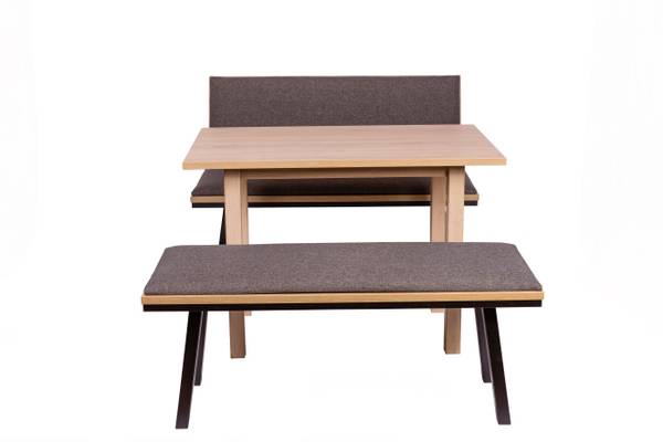 Essgruppe Die Elegante Ti II (3er Set) Schwarz - Grau - Eiche Dekor - Steingrau