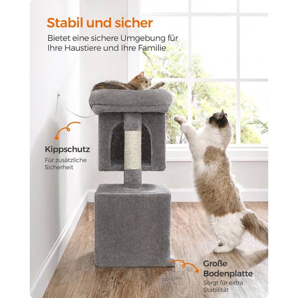 Katzenbaum Juba Grau - Holzwerkstoff - 32 x 74 x 49 cm
