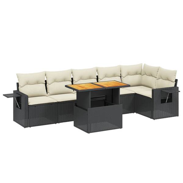 Garten-Lounge-Set 3037096-1 (7-teilig) Schwarz - Creme
