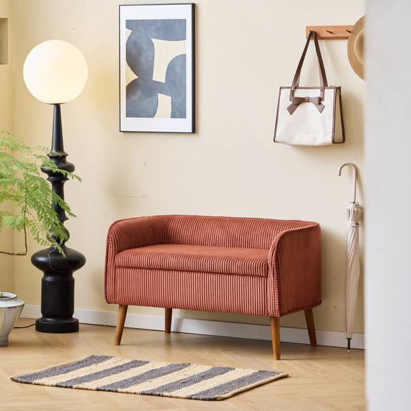 Sitzbank KIRKENES Rot - Textil - 89 x 56 x 51 cm