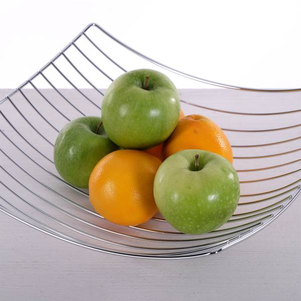 Obstkorb PLATEAU Silber - Metall - 32 x 10 x 34 cm