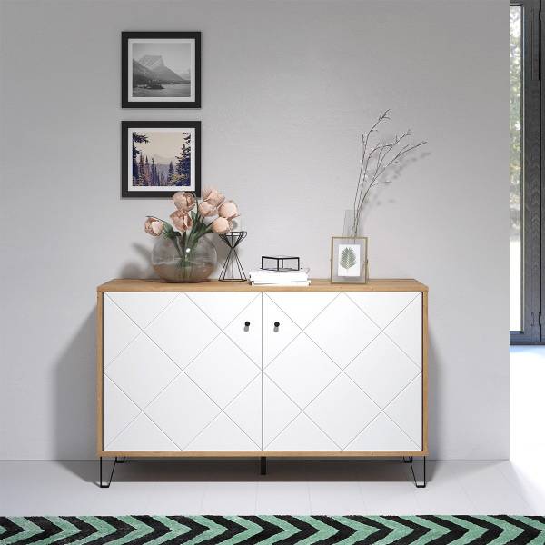 Buffet TOUCH Imitation chêne artisan / Blanc