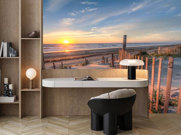 Fototapete Sonnenaufgang Strand Meer 100 x 70 x 70 cm