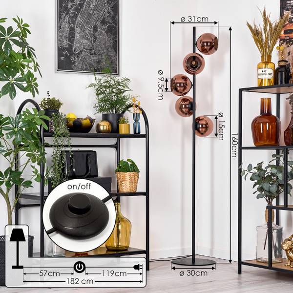 Stehlampe Cesaro Metall - 17 x 33 x 83 cm