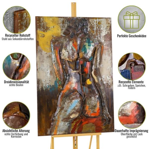 Metallbild 3D AKT Stahl - 120 x 70 x 6 cm