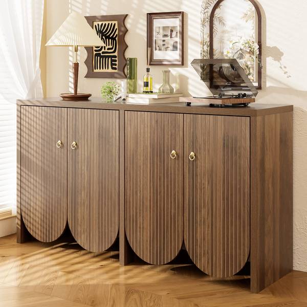 Sideboard Coeus Ⅱ Braun - Holzwerkstoff - Metall - 147 x 80 x 147 cm