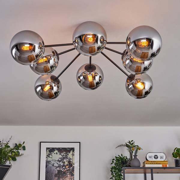 Deckenleuchte Fossobiubo Silber - Aluminium - Klarglas - 100 x 29 x 100 cm