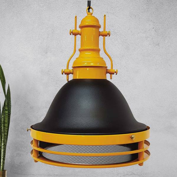 Pendelleuchte Turami Hängelampe Schwarz - Gelb