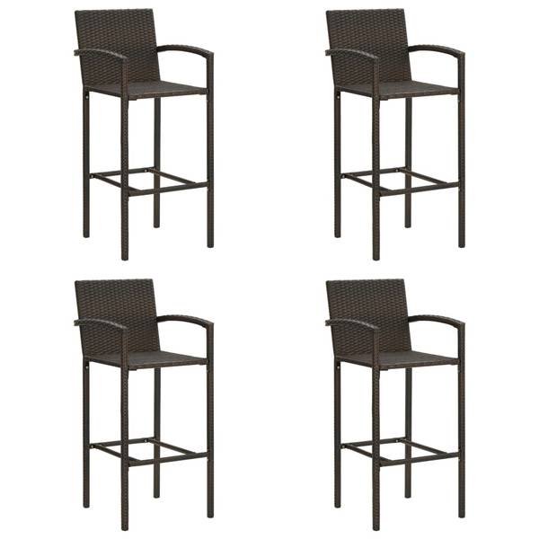Tabouret de bar 3005195 (lot de 4) Marron - Acier - 52 x 118 x 56 cm