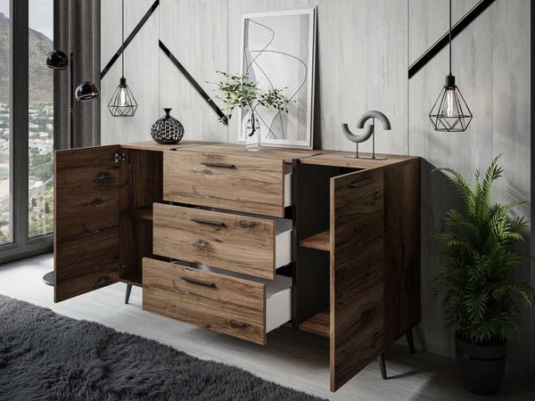 Kommode ONYX LOFT flagstaff Braun - Holzwerkstoff - 158 x 88 x 41 cm