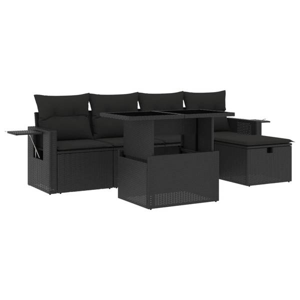Garten-Lounge-Set 3037499-1 (6-teilig) Schwarz