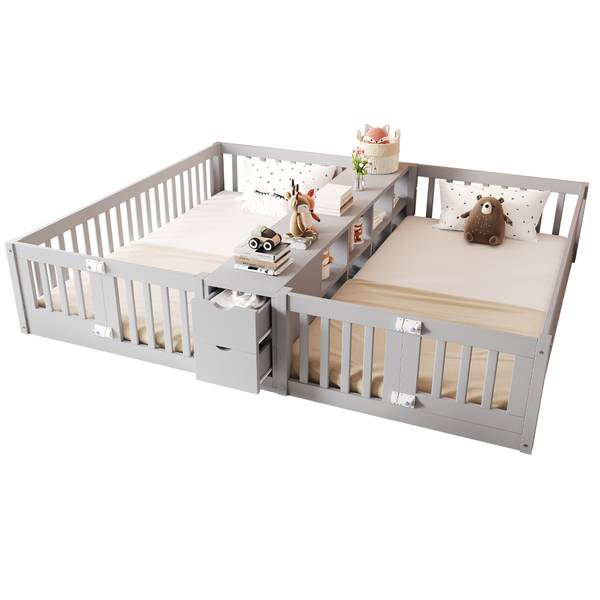 Einzelbett K-2159 Grau