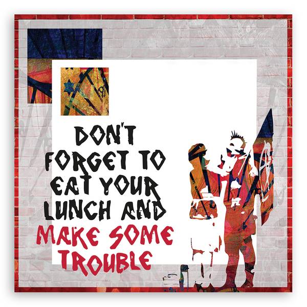 Wandbild banksy punk und mama 60 x 60 cm