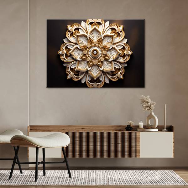 Wandbild abstraktion ai blume 3d 120 x 80 cm