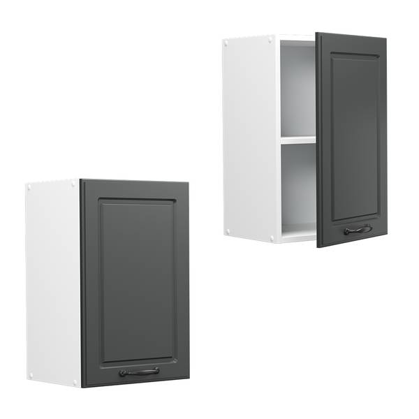 Hängeschrank R-Line 37241 Anthrazit - Eiche Landhaus Dekor - Weiß - Breite: 40 cm