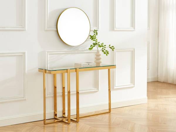 Konsolentisch VELETIA Gold - Glas - 40 x 78 x 120 cm